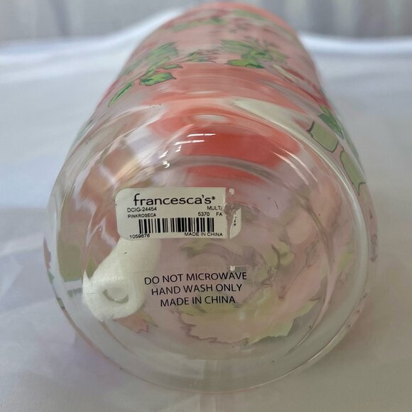 Francesca's Rose Cup Set - Rose Icon Can Glass w/ Lid & Straw & Pink Rose Mug - Picture 4 of 8